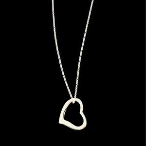 Elegant 925 Sterling Silver Heart Pendant Necklace